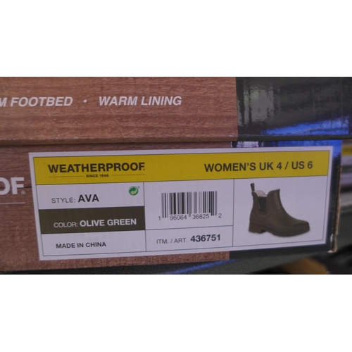 3045 - Pair of women's weatherproof olive green ankle boots/wellies - UK size 4 * this lot is subject to VA... 