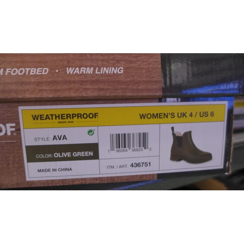 3047 - Pair of women's weatherproof olive green ankle boots/wellies - UK size 4 * this lot is subject to VA... 