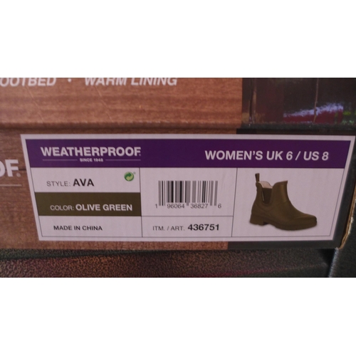 3050 - Pair of women's weatherproof olive green ankle boots/wellies - UK size 6 * this lot is subject to VA... 