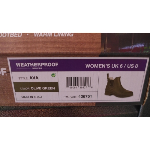 3052 - Pair of women's weatherproof olive green ankle boots/wellies - UK size 6 * this lot is subject to VA... 