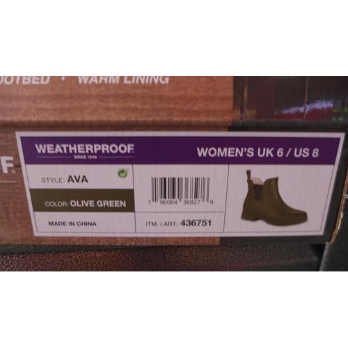 3053 - Pair of women's weatherproof olive green ankle boots/wellies - UK size 6 * this lot is subject to VA... 