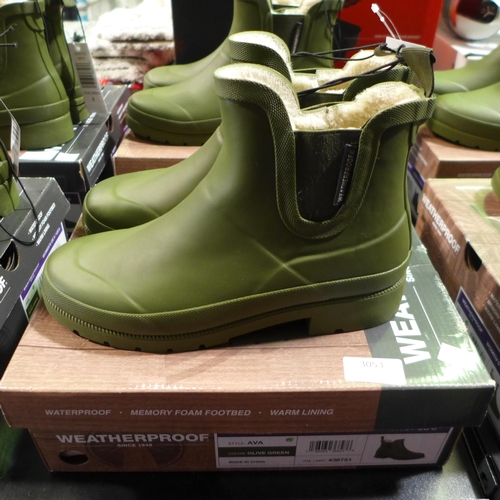 3055 - Pair of women's weatherproof olive green ankle boots/wellies - UK size 6 * this lot is subject to VA... 