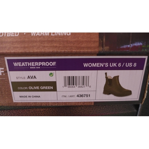 3058 - Pair of women's weatherproof olive green ankle boots/wellies - UK size 6 * this lot is subject to VA... 