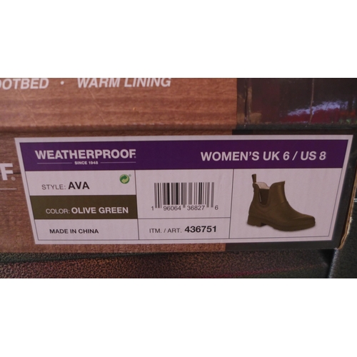 3059 - Pair of women's weatherproof olive green ankle boots/wellies - UK size 6 * this lot is subject to VA... 