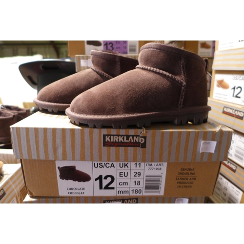 3069 - 2 Pairs of children's Kirkland Signature chocolate coloured Shearling boots - UK size C11 * this lot... 