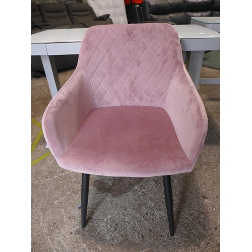 3111 - Pink velvet Dining Chair  (320-189) *This lot is subject to VAT