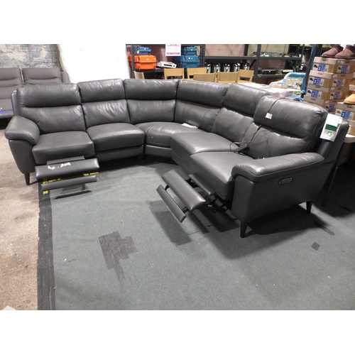 3119 - Grace Grey Leather power Reclining Corner Sofa, Original RRP £1499.99 + VAT (320-163) *This lot is s... 