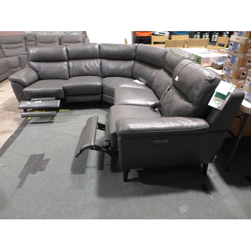 3119 - Grace Grey Leather power Reclining Corner Sofa, Original RRP £1499.99 + VAT (320-163) *This lot is s... 