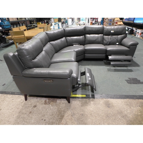 3119 - Grace Grey Leather power Reclining Corner Sofa, Original RRP £1499.99 + VAT (320-163) *This lot is s... 