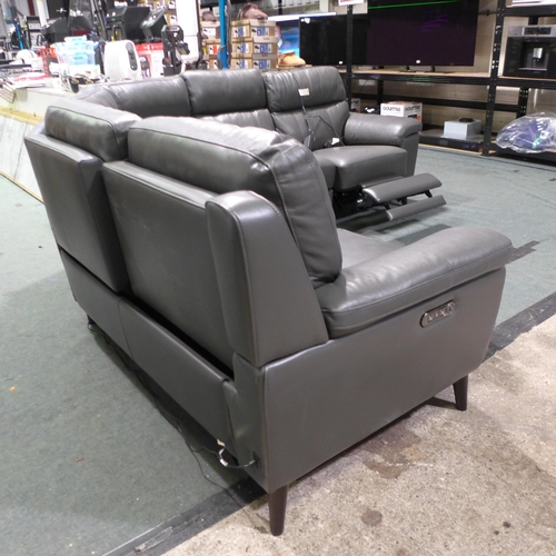 3119 - Grace Grey Leather power Reclining Corner Sofa, Original RRP £1499.99 + VAT (320-163) *This lot is s... 