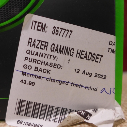 3152 - Razer Kraken Green Gaming Headset,  (318-220/902) *This lot is subject to VAT