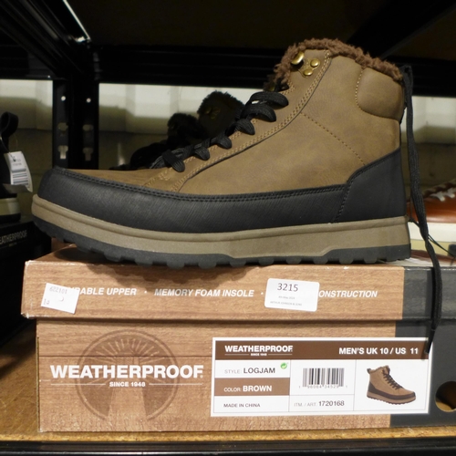 3215 - Two pairs of men's weatherproof brown boots - UK sizes 10 & 11 * this lot is subject to VAT