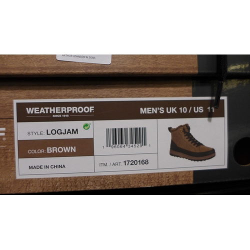 3215 - Two pairs of men's weatherproof brown boots - UK sizes 10 & 11 * this lot is subject to VAT