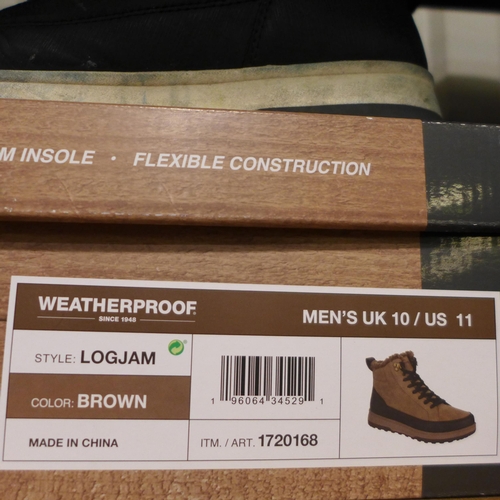 3217 - Two pairs of men's weatherproof dark grey boots - UK sizes 9 & 10 - Worn * this lot is subject to VA... 