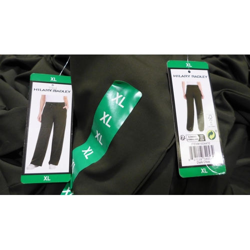 3273 - Quantity of women's dark green Hilary Radley wide leg trousers - mixed size * this lot is subject to... 