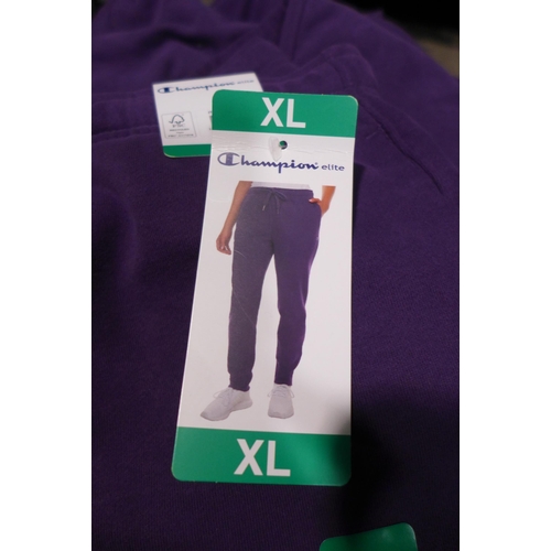 3289 - Small quantity of women's purple Champion Elite XL joggers * this lot is subject to VAT