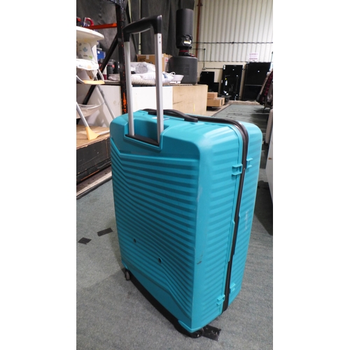 3328 - American Tourister Jetdriver Large Turquoise Spinner Hardside Suitcase (320-138) *This lot is subjec... 