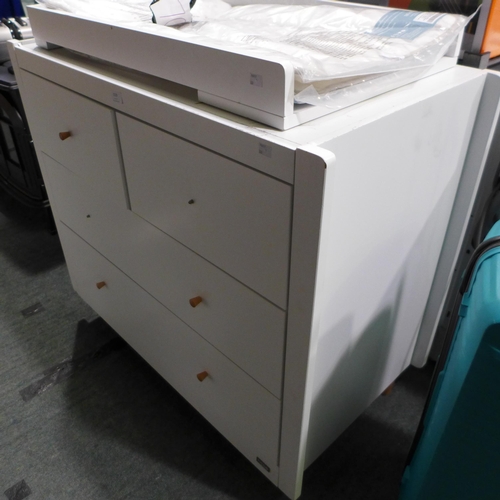 3329 - Tutti Siena White Chest Of Drawers With Baby Changing - Damaged, Original RRP £169.99 + VAT (320-99)... 