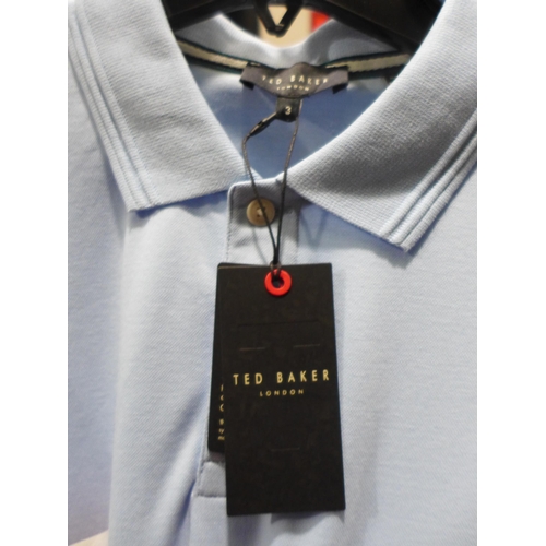 3334 - Three branded men's polos including Armani/Ted Baker and Lacoste - mixed sizes and colours * this lo... 