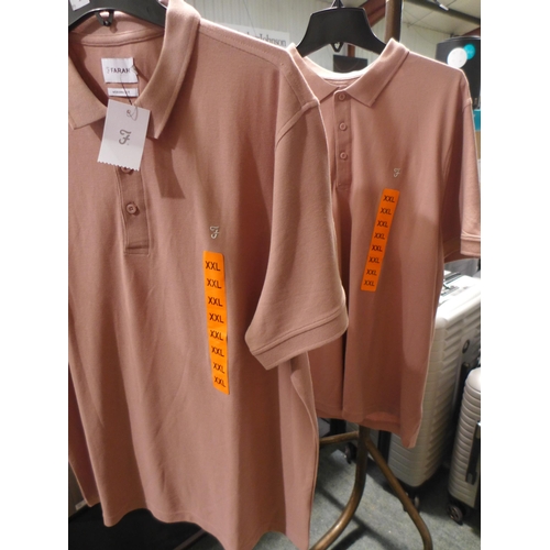 3337 - Two men's XXL Dark Pink polos by Farah * this lot is subject to VAT