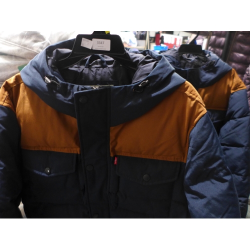 3347 - Two men's hooded Levi coats - both size XL * this lot is subject to VAT