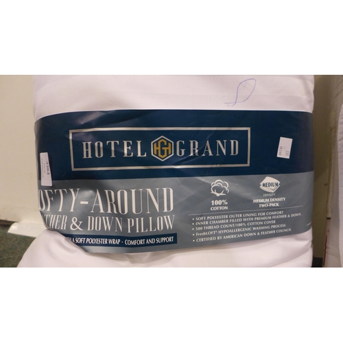 3363 - Hotel Grand Down Pillow & Solid Colour Reversible Rolled Duvet  (317-159,163/906) *This lot is subje... 