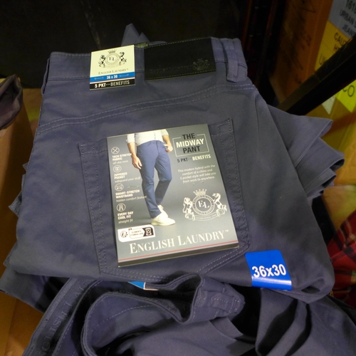 3377 - Assorted men's blue trousers including Jach's and English Laundry - mixed size * this lot is subject... 