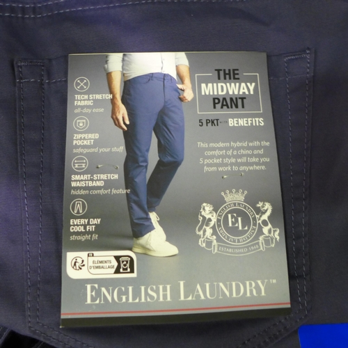 3377 - Assorted men's blue trousers including Jach's and English Laundry - mixed size * this lot is subject... 