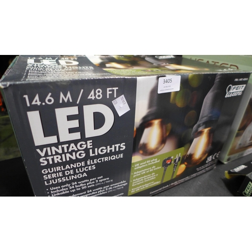 3405 - Feit String Lights 48Ft/ 14.6M - Missing Bulbs/ Incomplete (320-82) *This lot is subject to VAT