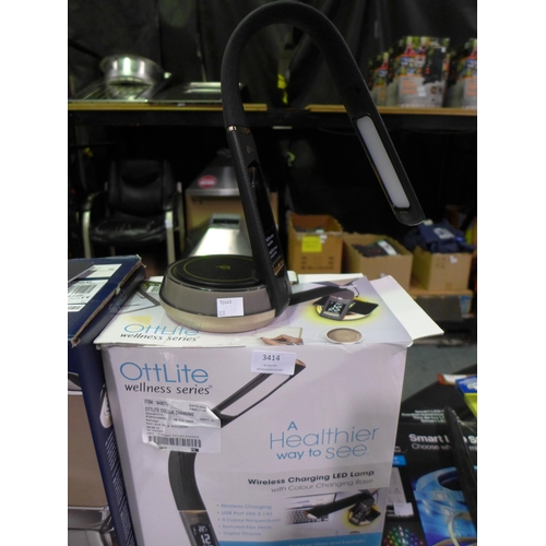 3414 - Ottlite Colour Changing Black Led Desk Lamp  (320-154) *This lot is subject to VAT