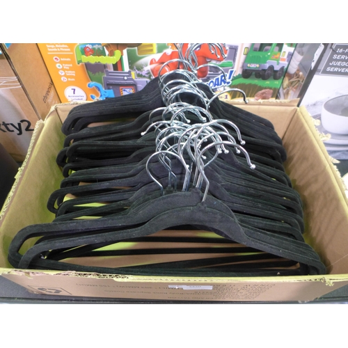 3420 - Flocked Black Hangers (320-24) *This lot is subject to VAT