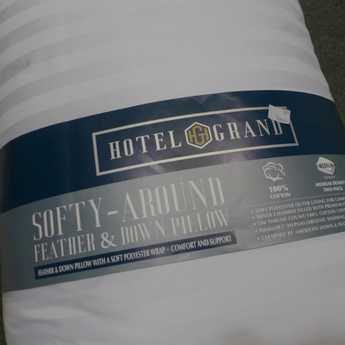 3423 - 2L Long Hot Water Bottle And Hotel Grand Down Pillow   (320-149) *This lot is subject to VAT