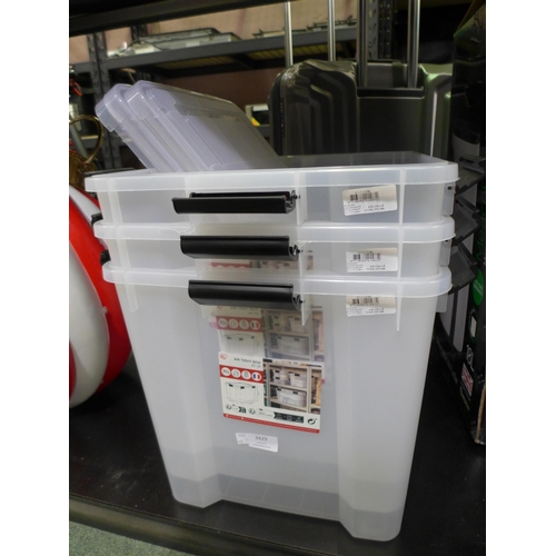 3429 - 3 x Air-Tight Iris 70L Storage Boxes   (320-16-18) *This lot is subject to VAT