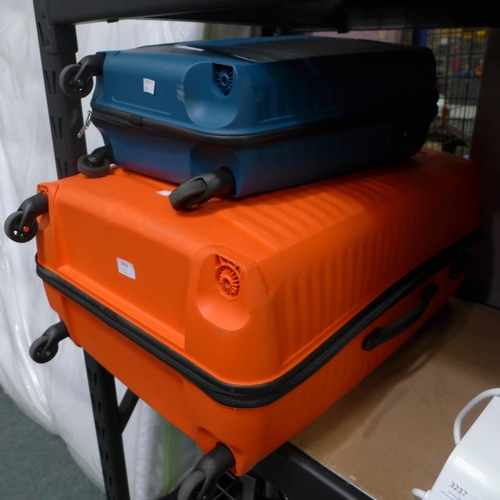 3459 - Two American Tourister Jetdriver Spinner Hardside Suitcases (both missing one wheel) (320-140) *This... 