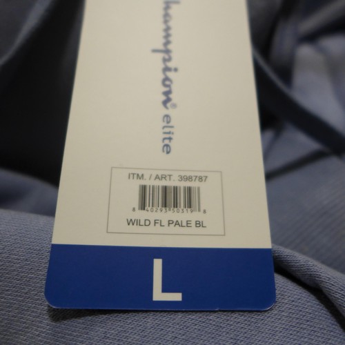 3228 - Quantity of men's baby blue Champion hoodies  - mixed sizes   * This lot is subject to vat