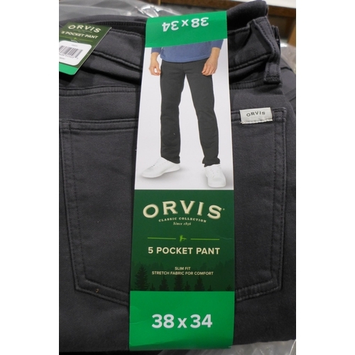 3259 - Quantity of men's Orvis 5-pocket Trousers - grey - mixed size * this lot is subject to VAT