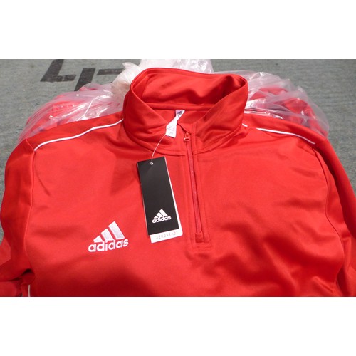 3234 - Quantity of Men's Red Adidas 1/4 zip training tops - mainly size: XL  *This lot is subject to VAT