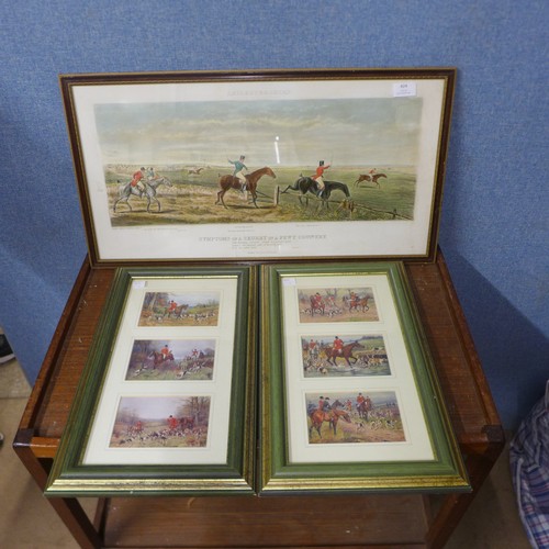 424 - Three fox hunting prints, framed