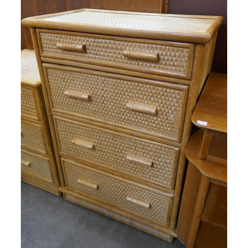 109 - An Italian style bamboo and rattan chest of drawers