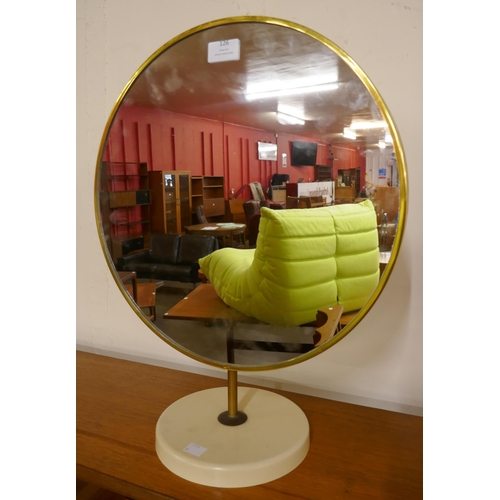 126 - A Perspex and brass dressing table mirror