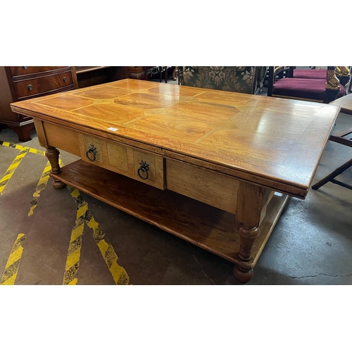 146 - A Malabar inlaid hardwood coffee table