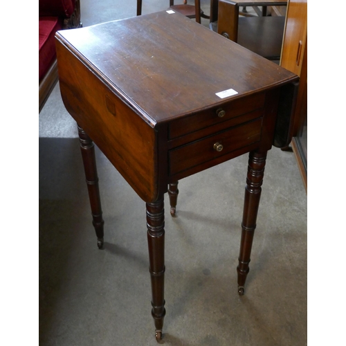 168 - A George IV mahogany two drawer drop-leaf occasional table