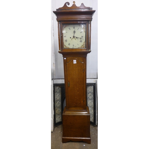 194 - A George III oak 30-hour longcase clock