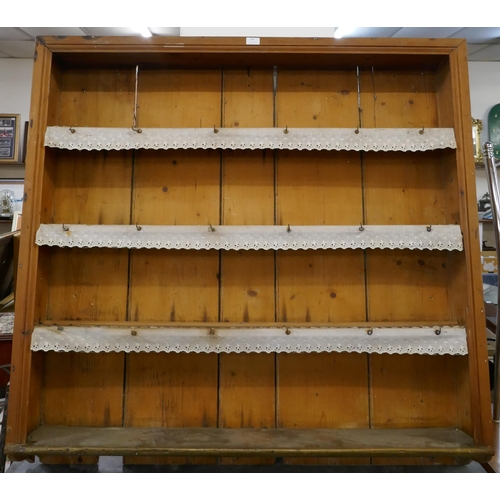 344 - A Victorian pine plate rack