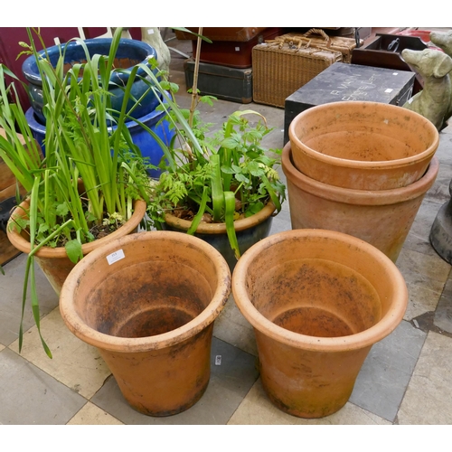 353 - Six terracotta plant pots