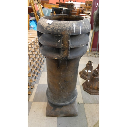 366 - A Victorian terracotta chimney-pots