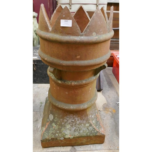 368 - A terracotta chimney-pot and a plant pot