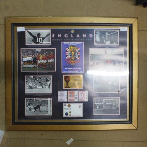 415 - A1966 England World Cup Winners Special Edition Commemorative print, 2006 40th Anniversary, framed