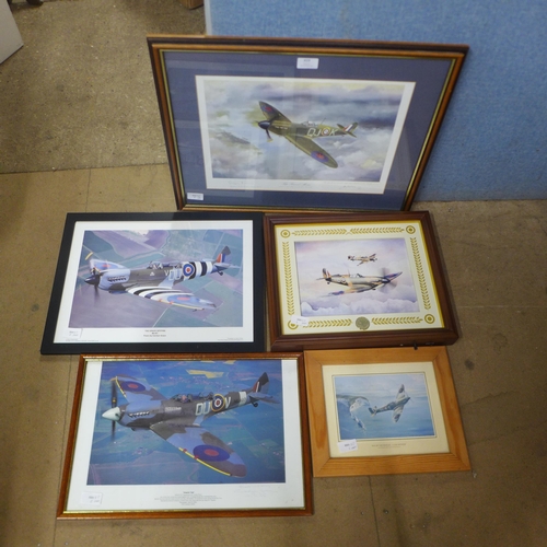 419 - Two signed aircraft prints, including The Finest Hour by John Batchelor, 379/1940, signed by the art... 