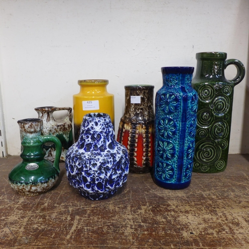 435 - Assorted West German vases